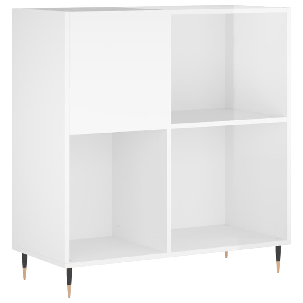 Mobile Porta Dischi Bianco Lucido 84,5x38x89 Legno Multistratocod mxl 79992