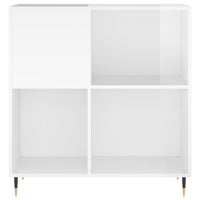 Mobile Porta Dischi Bianco Lucido 84,5x38x89 Legno Multistrato 831766