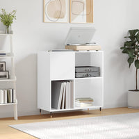 Mobile Porta Dischi Bianco Lucido 84,5x38x89 Legno Multistrato 831766