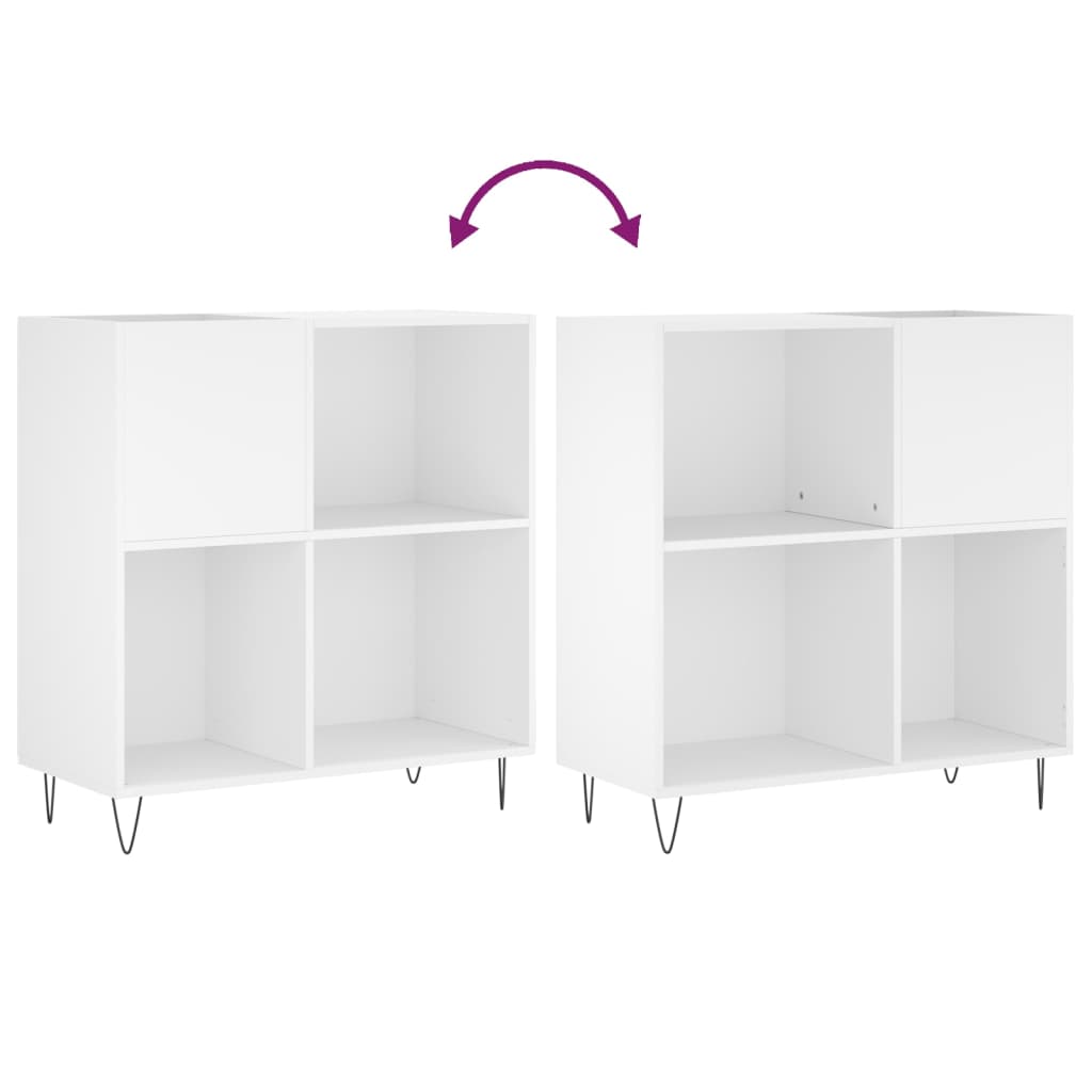 Mobile Porta Dischi Bianco 84,5x38x89 cm in Legno Multistrato 831772