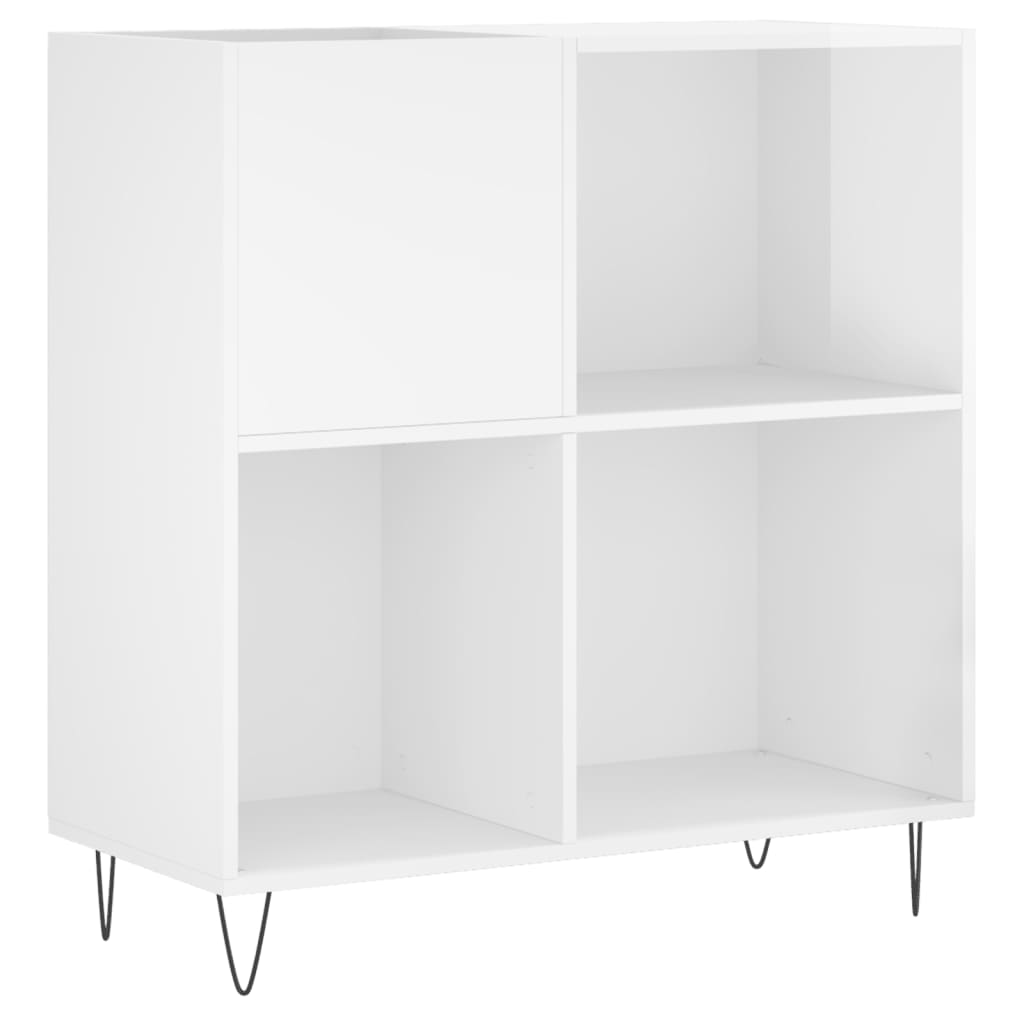 Mobile Porta Dischi Bianco Lucido 84,5x38x89 Legno Multistratocod mxl 127944