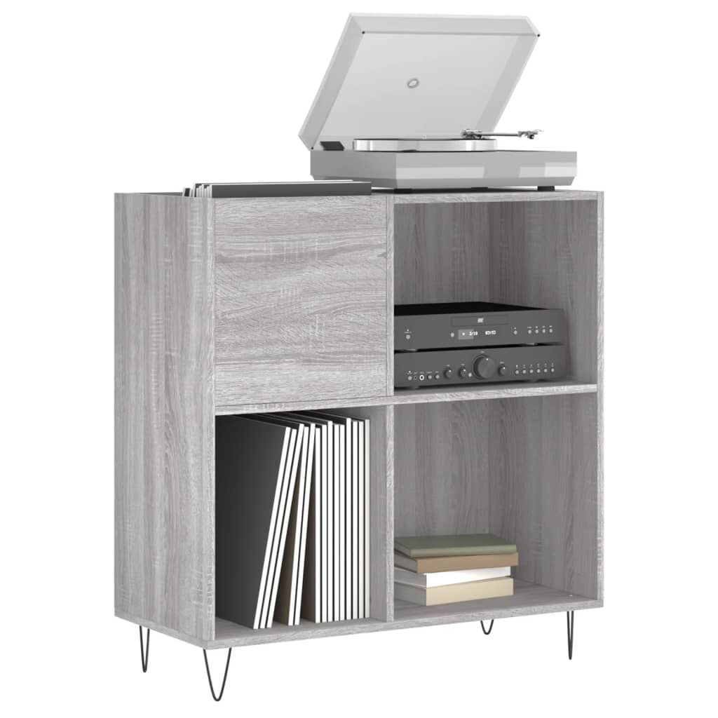 Mobile Porta Dischi Grigio Sonoma 84,5x38x89 Legno Multistratocod mxl 104910