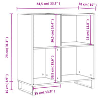 Mobile Porta Dischi Rovere Sonoma 84,5x38x89 Legno Multistrato 831783