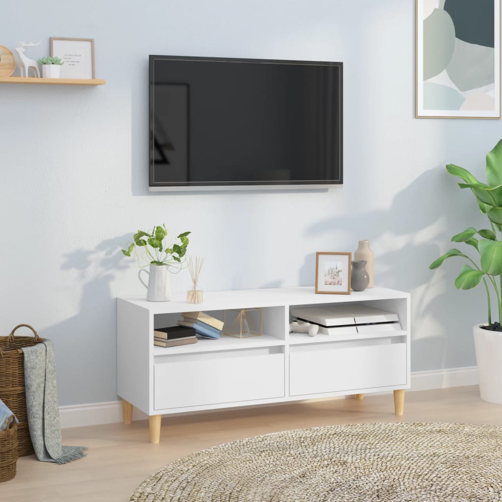 Mobile Porta TV Bianco 100x34,5x44,5 cm in Legno Multistrato 831893