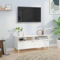 Mobile Porta TV Bianco Lucido 100x34,5x44,5cm Legno Multistratocod mxl 73362