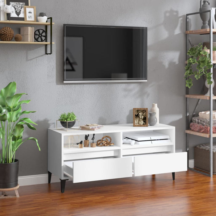 Mobile Porta TV Bianco 100x34,5x44,5 cm in Legno Multistrato 831901