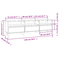 Mobile Porta TV Nero 150x30x44,5 cm in Legno Multistrato 831910