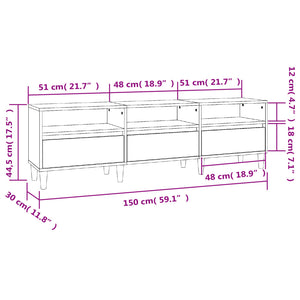 Mobile Porta TV Nero 150x30x44,5 cm in Legno Multistrato 831910