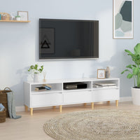 Mobile Porta TV Bianco Lucido 150x30x44,5 cm Legno Multistratocod mxl 97389