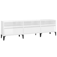 Mobile Porta TV Bianco Lucido 150x30x44,5 cm Legno Multistrato 831919