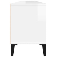 Mobile Porta TV Bianco Lucido 150x30x44,5 cm Legno Multistrato 831919