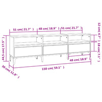 Mobile Porta TV Bianco Lucido 150x30x44,5 cm Legno Multistrato 831919