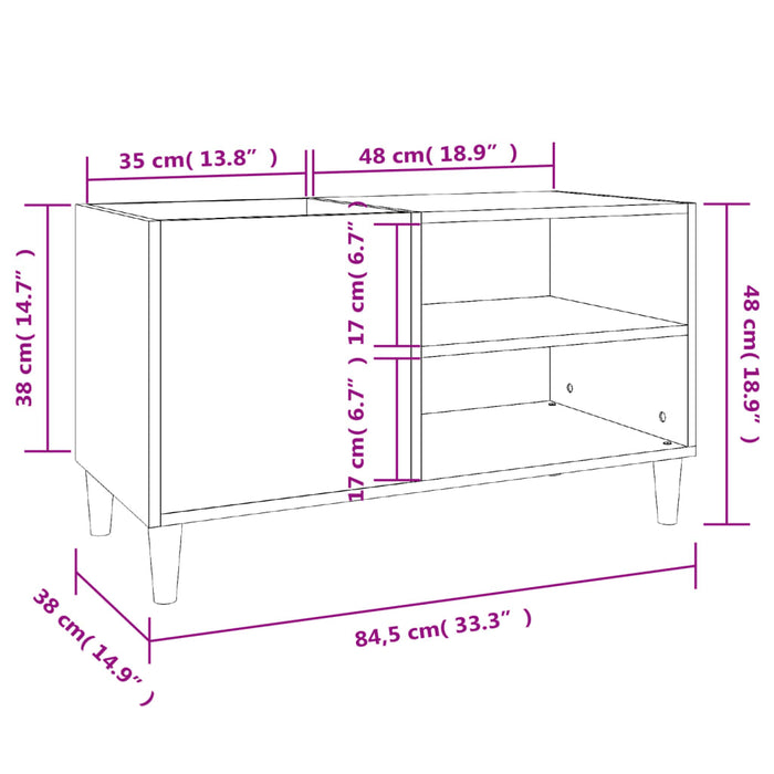 Mobile Porta Dischi Bianco 84,5x38x48 cm in Legno Multistrato 831941