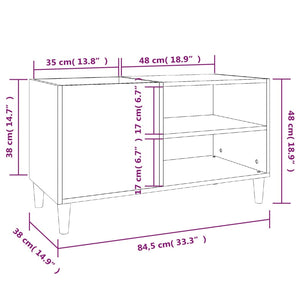 Mobile Porta Dischi Grigio Cemento 84,5x38x48 Legno Multistrato 831953