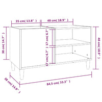 Mobile Porta Dischi Rovere Fumo 84,5x38x48 cm Legno Multistrato 831954