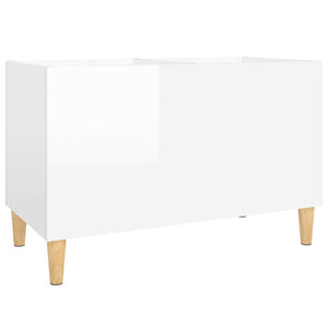 Mobile Porta Dischi Bianco Lucido 74,5x38x48 Legno Multistrato 831959