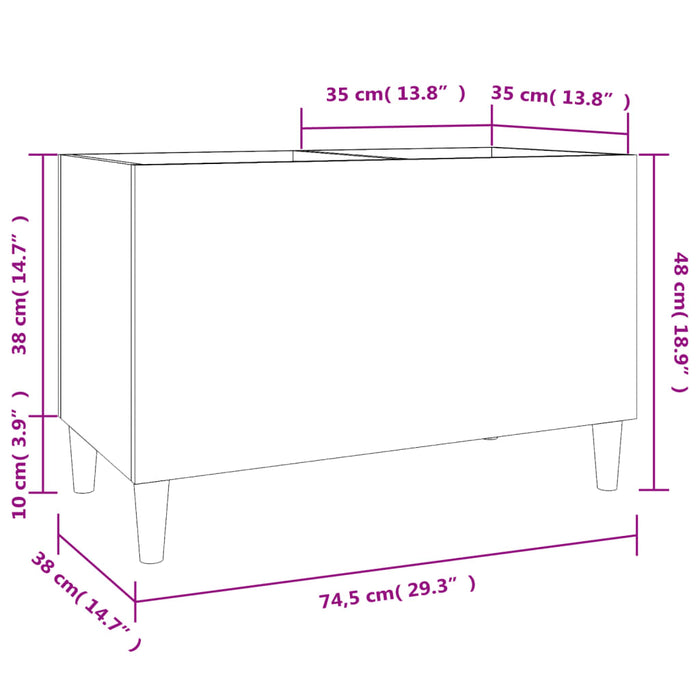 Mobile Porta Dischi Rovere Sonoma 74,5x38x48 Legno Multistrato 831960