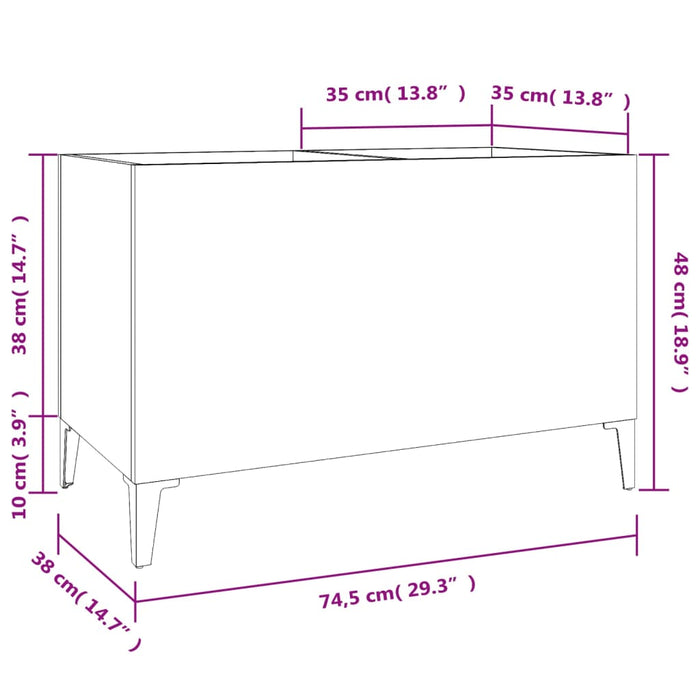 Mobile Porta Dischi Rovere Sonoma 74,5x38x48 Legno Multistrato 831968