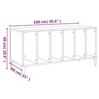 Mobile Porta Dischi Grigio Cemento 100x38x48 Legno Multistrato 831985