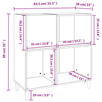 Mobile Porta Dischi Bianco 84,5x38x89 cm in Legno Multistrato 831989