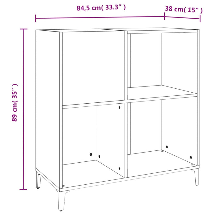 Mobile Porta Dischi Grigio Sonoma 84,5x38x89 Legno Multistrato 832003