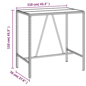 Set Bar da Giardino 5 pz con Cuscini in Polyrattan Nero 3187633