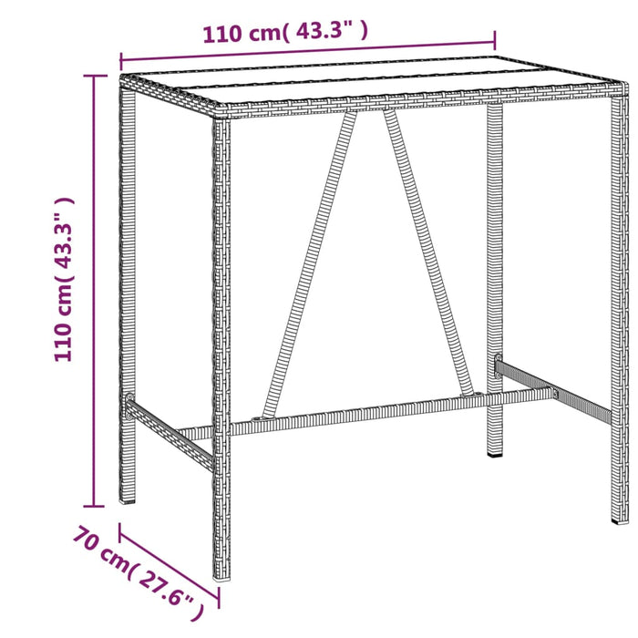 Set Bar da Giardino 5 pz con Cuscini in Polyrattan Nero 3187633