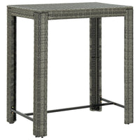 Set Bar Giardino 5pz Grigio Polyrattan e Legno Massello Acacia 3187709