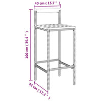 Set Bar Giardino 5 pz Nero Polyrattan e Legno Massello Acacia 3187720