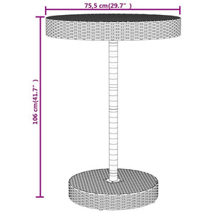 Set Bar Giardino 5 pz Nero Polyrattan e Legno Massello Acacia 3187720