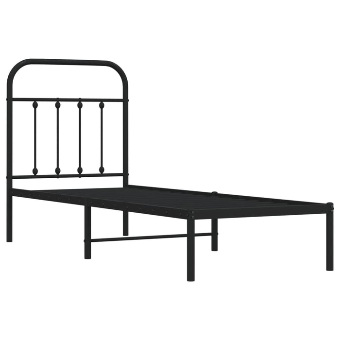 Giroletto con Testiera in Metallo Nero 75x190 cm 352568