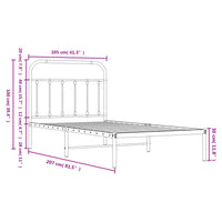 Giroletto con Testiera Metallo Bianco 100x200 cm 352622