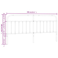 Testiera in Metallo Bianco 200 cm 352665