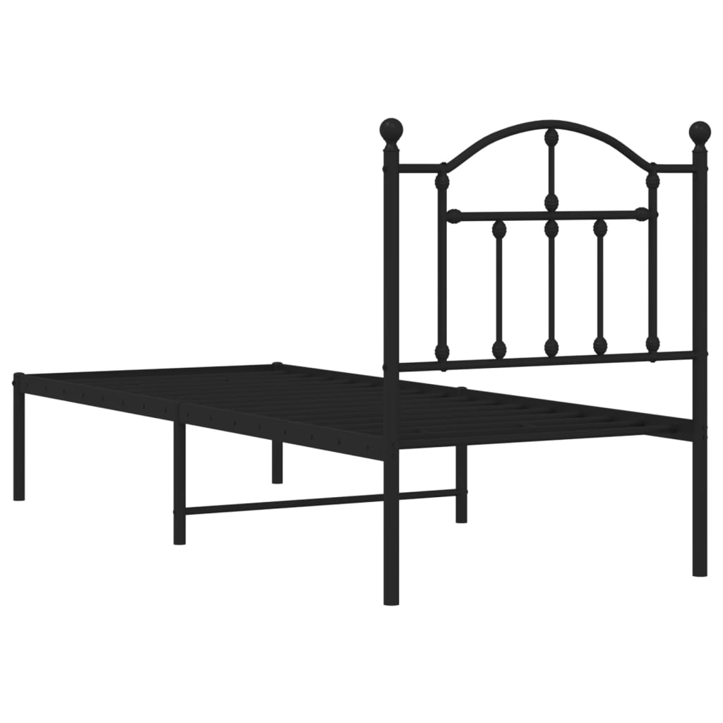 Giroletto con Testiera in Metallo Nero 75x190 cm 353429