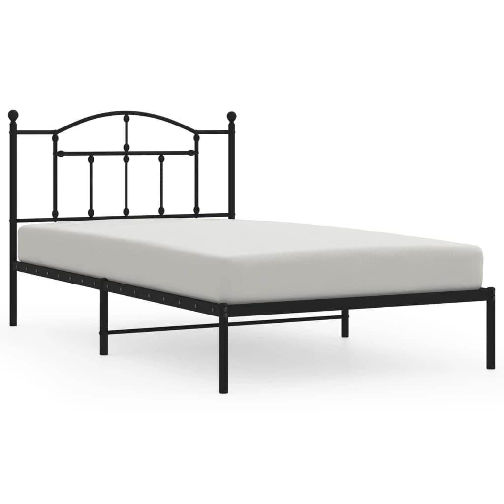 Giroletto con Testiera in Metallo Nero 107x203 cm 353435