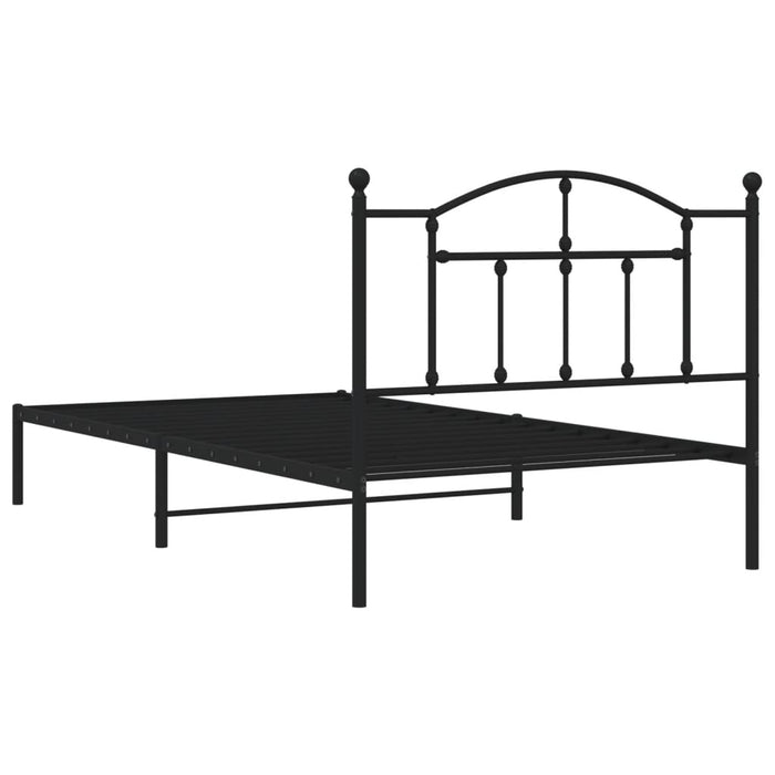 Giroletto con Testiera in Metallo Nero 107x203 cm 353435