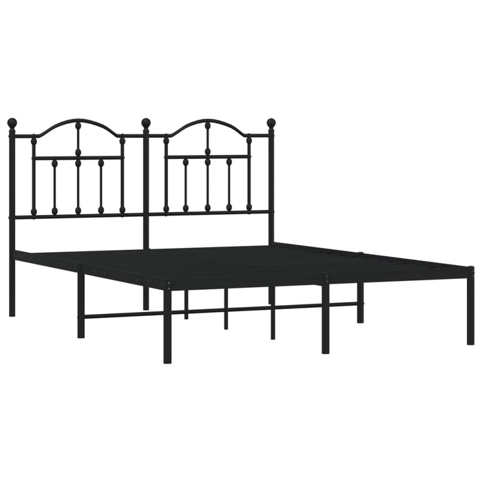 Giroletto con Testiera in Metallo Nero 140x190 cm 353439