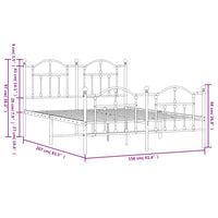 Giroletto con Testiera e Pediera Metallo Nero 150x200 cm 353459