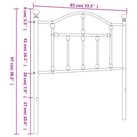 Testiera in Metallo Nero 80 cm 353466