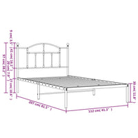 Giroletto con Testiera Metallo Bianco 107x203 cm 353484