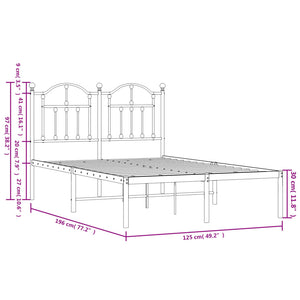 Giroletto con Testiera Metallo Bianco 120x190 cm 353485