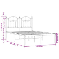 Giroletto con Testiera in Metallo Bianco 120x200 cm 353486