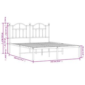 Giroletto con Testiera Metallo Bianco 135x190 cm 353487