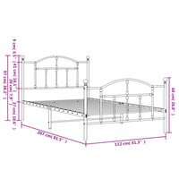 Giroletto con Testiera e Pediera Metallo Bianco 107x203 cm 353502