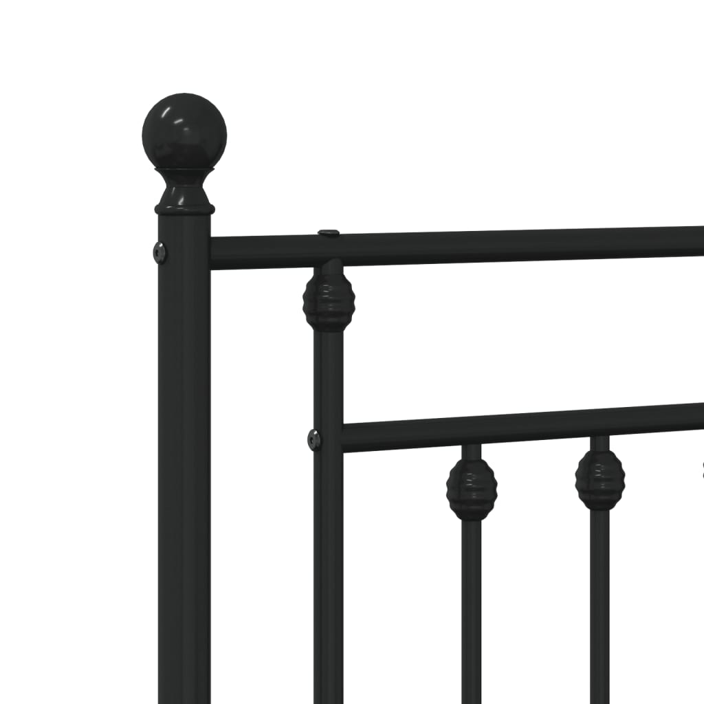 Giroletto con Testiera e Pediera Metallo Nero 107x203 cm 353551