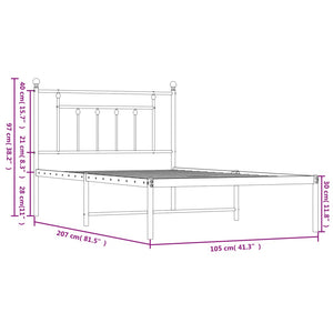 Giroletto con Testiera Metallo Bianco 100x200 cm 353581