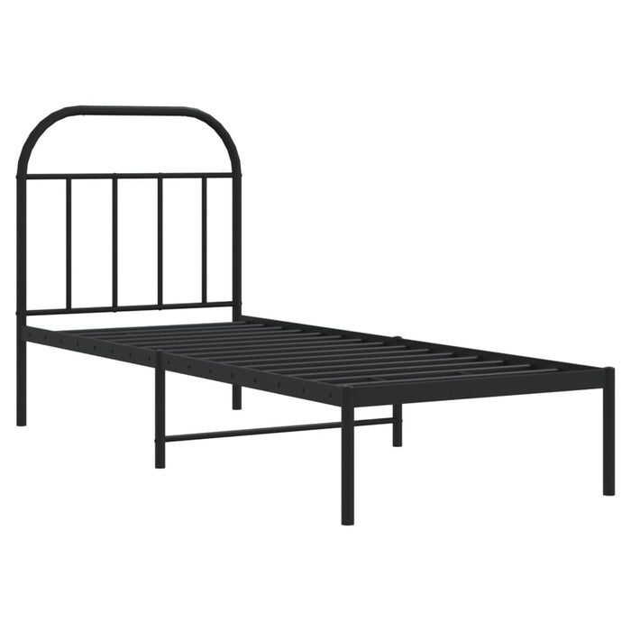 Giroletto con Testiera in Metallo Nero 75x190 cm 353625