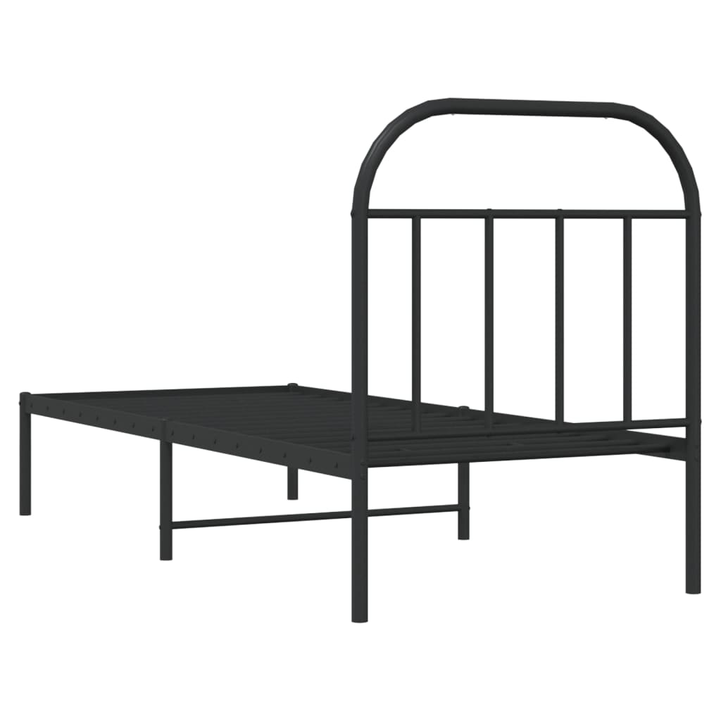 Giroletto con Testiera in Metallo Nero 75x190 cm 353625