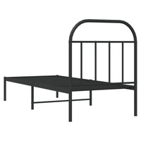 Giroletto con Testiera in Metallo Nero 75x190 cm 353625