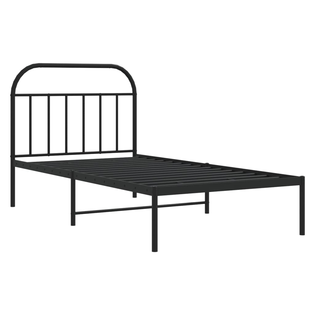 Giroletto con Testiera in Metallo Nero 107x203 cm 353631